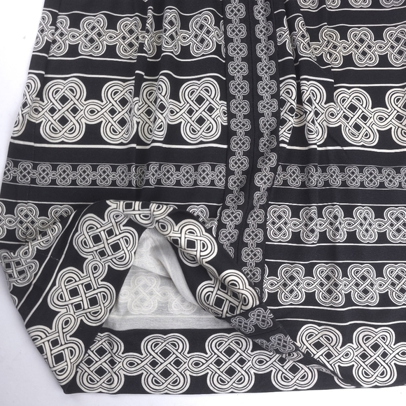 DVF Diane Von Furstenberg Black and Cream Patterned Poly Travel Dress Sz 12 - Picture 11 of 14